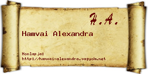 Hamvai Alexandra névjegykártya