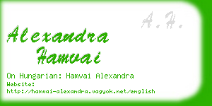 alexandra hamvai business card